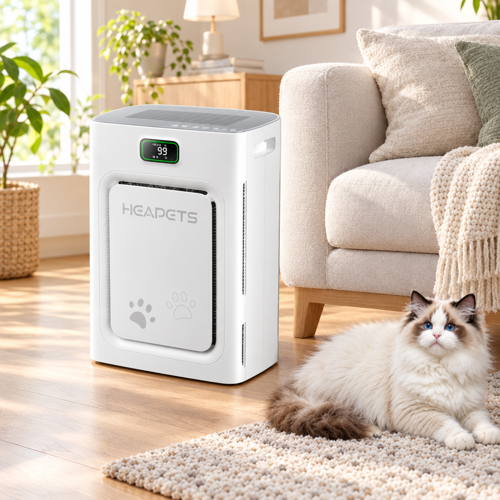 Heapets P358 im Wohnzimmer mit Katze