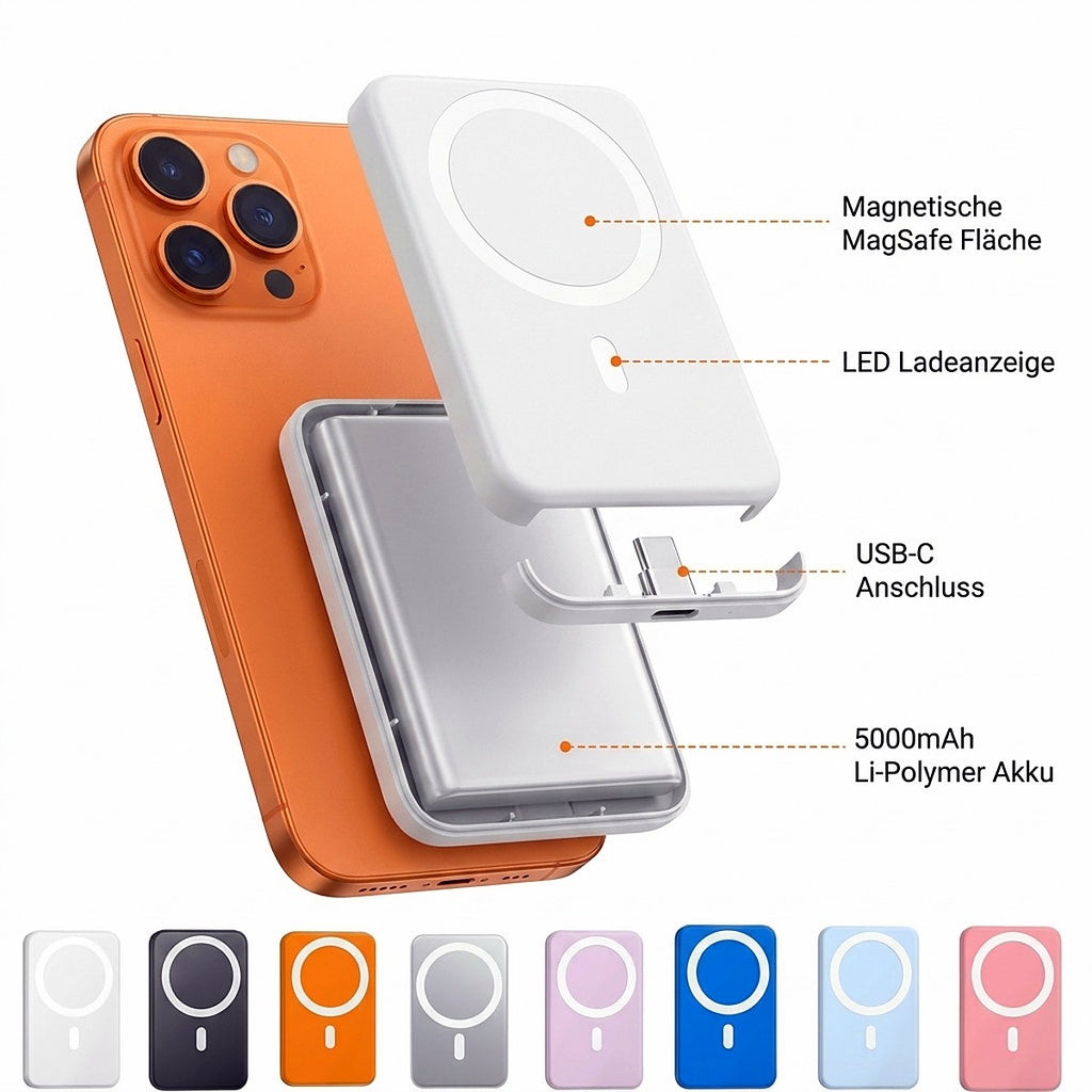Magnetische Powerbank 5000 mAh – Produktansicht