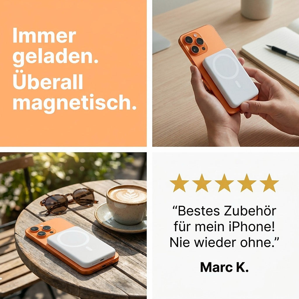 Magnetische Powerbank 5000 mAh – Detailansicht