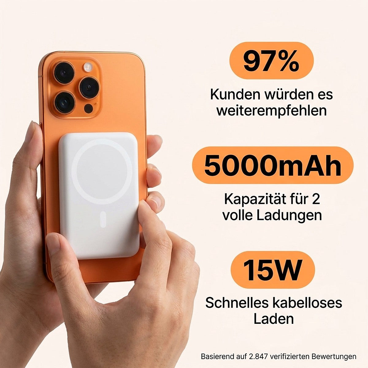 Magnetische Powerbank 5000 mAh – Eigenschaften