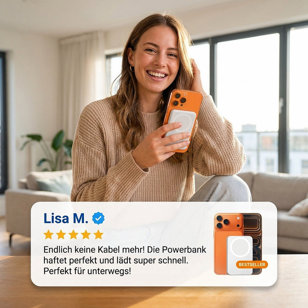 Magnetische Powerbank 5000 mAh – kabellos laden